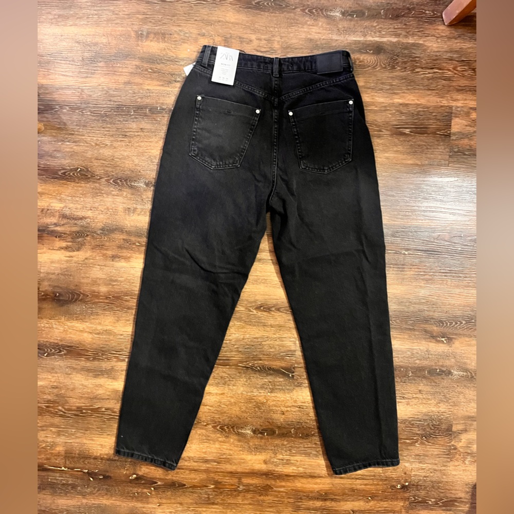 NWT Zara Mom Fit Black Pants, Women’s Size 6 - Picture 3 of 7